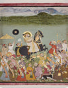 "Maharana Sangram Singh of Mewar out Hunting on his Horse, Jambudvipa"