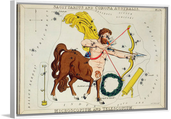 "Astronomical Chart of Sagittarius (1831)", Sidney Hall