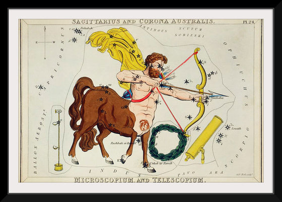 "Astronomical Chart of Sagittarius (1831)", Sidney Hall