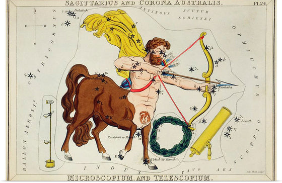 "Astronomical Chart of Sagittarius (1831)", Sidney Hall