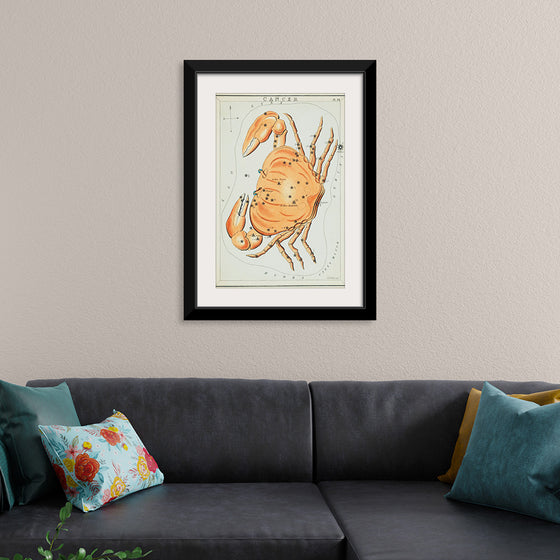 "Sidney Hall’s (?-1831) Astronomical Chart Illustration of the Cancer Zodiac"