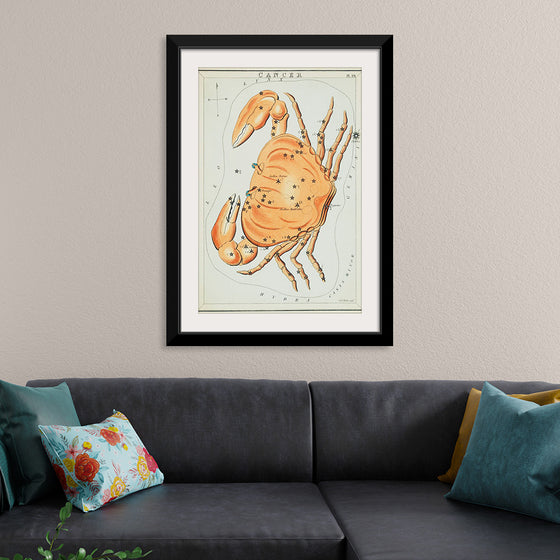 "Sidney Hall’s (?-1831) Astronomical Chart Illustration of the Cancer Zodiac"