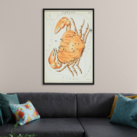 "Sidney Hall’s (?-1831) Astronomical Chart Illustration of the Cancer Zodiac"