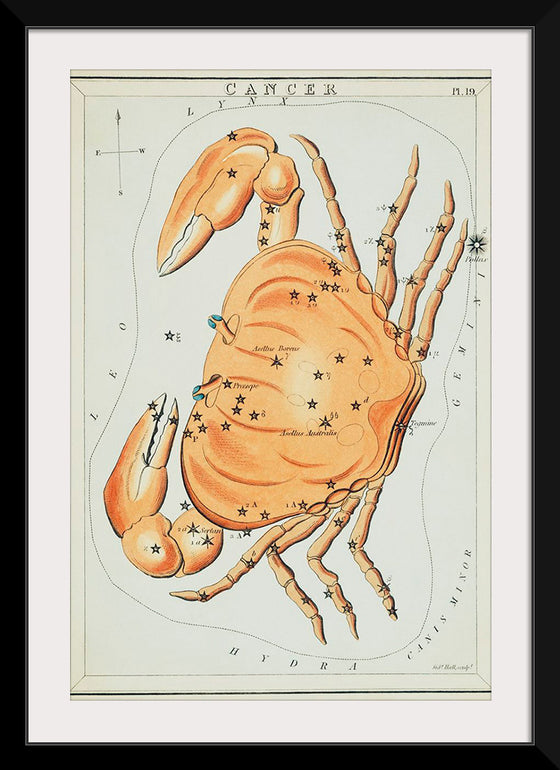 "Sidney Hall’s (?-1831) Astronomical Chart Illustration of the Cancer Zodiac"