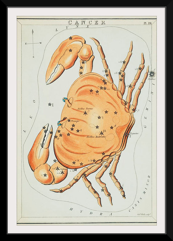 "Sidney Hall’s (?-1831) Astronomical Chart Illustration of the Cancer Zodiac"