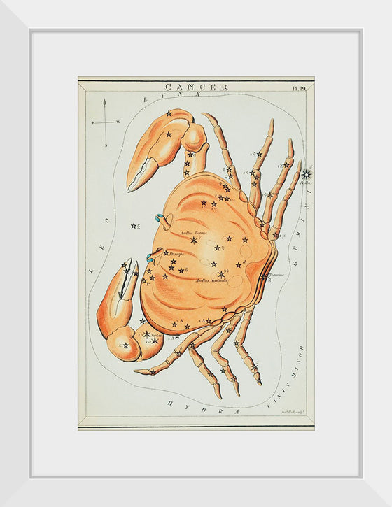 "Sidney Hall’s (?-1831) Astronomical Chart Illustration of the Cancer Zodiac"