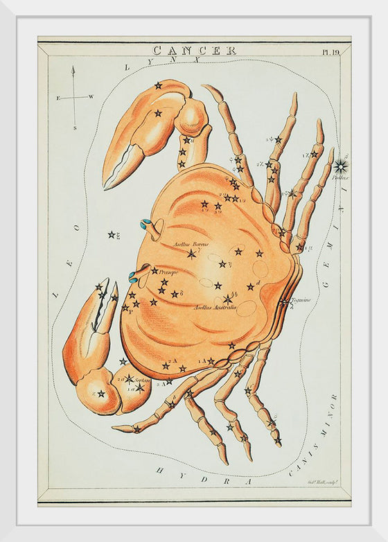 "Sidney Hall’s (?-1831) Astronomical Chart Illustration of the Cancer Zodiac"