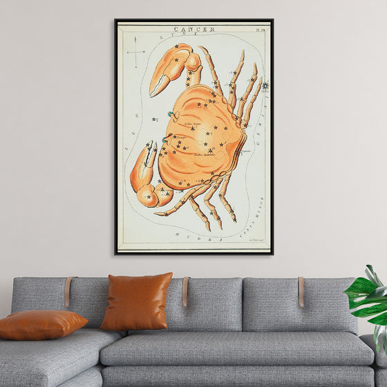 "Sidney Hall’s (?-1831) Astronomical Chart Illustration of the Cancer Zodiac"