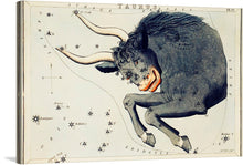  This celestial print, featuring the constellation Taurus, is a stunning blend of art and astronomy. The artwork showcases a meticulously illustrated bull, embodying strength and grace, with stars marking significant points on its body. The background is adorned with an array of stars and constellations like “Pleiades” and “Hyades,” offering both an artistic and educational experience.