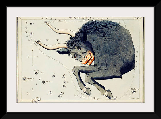 "Sidney Hall’s (?-1831) Astronomical Chart Illustration of the Taurus"