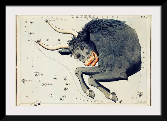 "Sidney Hall’s (?-1831) Astronomical Chart Illustration of the Taurus"