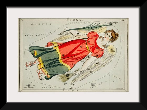 "Sidney Hall’s (1831) Astronomical Chart Illustration of the Virgo"