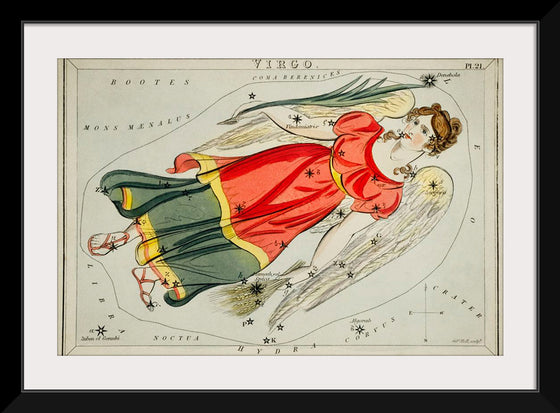 "Sidney Hall’s (1831) Astronomical Chart Illustration of the Virgo"