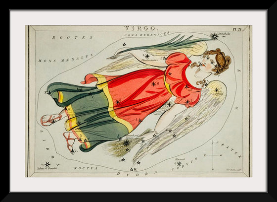 "Sidney Hall’s (1831) Astronomical Chart Illustration of the Virgo"