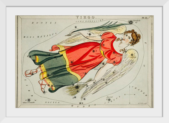 "Sidney Hall’s (1831) Astronomical Chart Illustration of the Virgo"