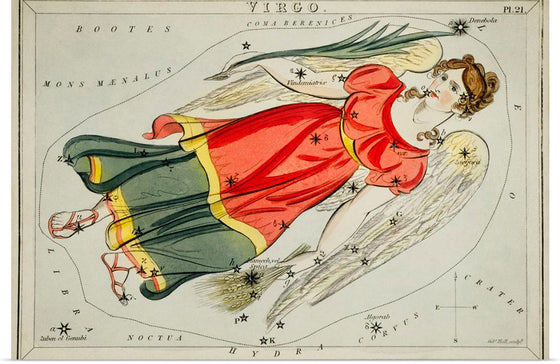 "Sidney Hall’s (1831) Astronomical Chart Illustration of the Virgo"