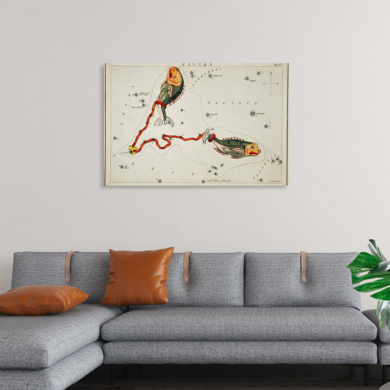 "Sidney Hall’s (1831) Astronomical Chart Illustration of the Pisces"