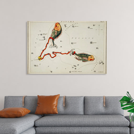 "Sidney Hall’s (1831) Astronomical Chart Illustration of the Pisces"