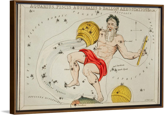 "Astronomical Chart of the Zodiacs Aquaris (1831)", Sidney Hall