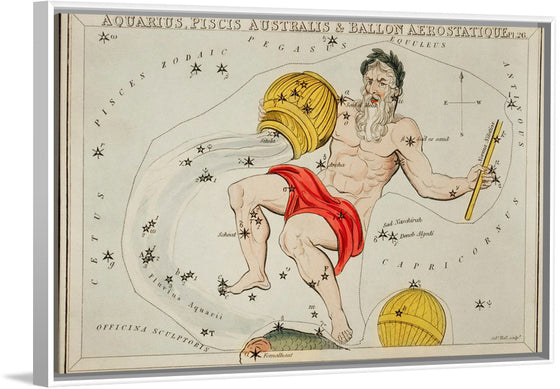 "Astronomical Chart of the Zodiacs Aquaris (1831)", Sidney Hall