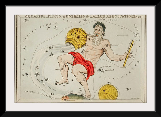 "Astronomical Chart of the Zodiacs Aquaris (1831)", Sidney Hall