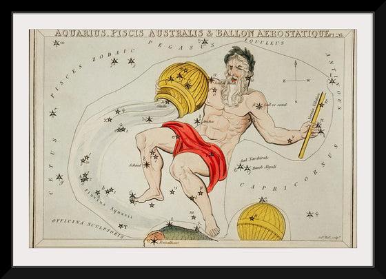 "Astronomical Chart of the Zodiacs Aquaris (1831)", Sidney Hall