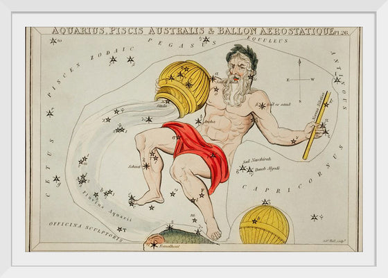 "Astronomical Chart of the Zodiacs Aquaris (1831)", Sidney Hall