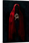 “Man in Red Cloak” is a mesmerizing artwork that captures the essence of mystery and introspection. The central figure, shrouded in a vibrant red cloak against a dark, star-speckled backdrop, evokes an air of mystique. The intricate interplay of light and shadow illuminates the delicate hands that are clasped together as if in prayer or contemplation. 