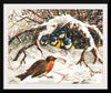 "Vintage Christmas Postcard Depicting Birds in Snow (ca. 1800–1900)"