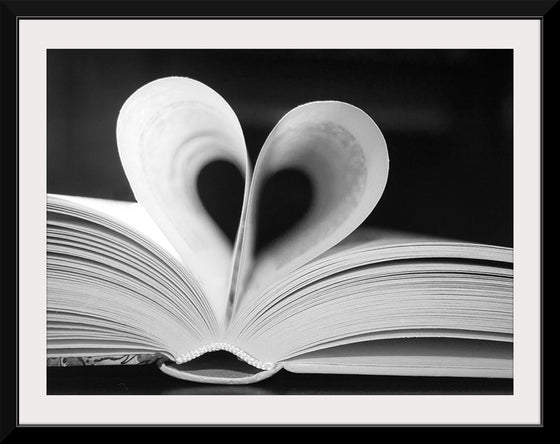 "Open Book with Heart Shaped Pages"