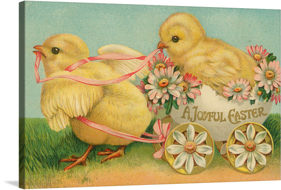 Capture the spirit of celebration and renewal with the enchanting print "A Joyful Easter (1915)." This timeless artwork transports you to a bygone era, where the vibrant hues of spring bloom alongside the joyous festivities of Easter. The intricate details and charming composition evoke a sense of nostalgia, making this print not just a piece of art but a cherished reminder of the enduring traditions that define the season.