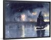 "Sailboat and Fourth of July Fireworks", Winslow Homer