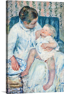  Immerse yourself in the tender and intimate world of Mary Cassatt’s “Mother About to Wash Her Sleepy Child (1880)”. This exquisite piece, available as a high-quality print, captures a timeless moment of maternal care and affection. The soft brush strokes and gentle color palette evoke a sense of warmth and tranquility, making it a perfect addition to any space seeking an atmosphere of homey comfort.