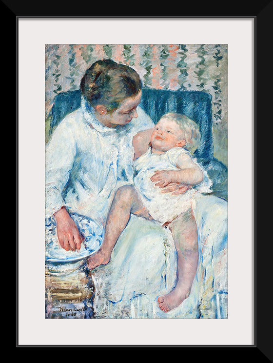 "Mother About to Wash Her Sleepy Child (1880", Mary Cassatt