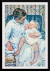 "Mother About to Wash Her Sleepy Child (1880", Mary Cassatt