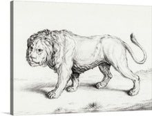  Immerse yourself in the majestic allure of “Lion,” by Jean Bernard, which captures the raw elegance and power of a lion in its natural habitat. Every stroke, meticulously hand-drawn, breathes life into this magnificent creature, showcasing its muscular build and intense gaze. The artwork’s monochromatic scheme amplifies the intricate details, making it a timeless piece that will adorn your space with an air of regality and sophistication.