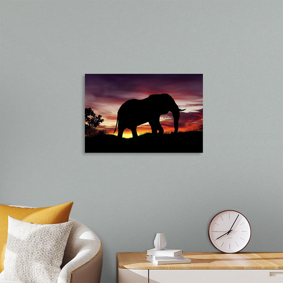 "African Elephant at Sunset"