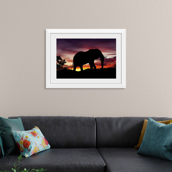 "African Elephant at Sunset"