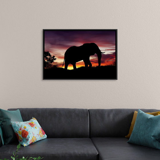 "African Elephant at Sunset"