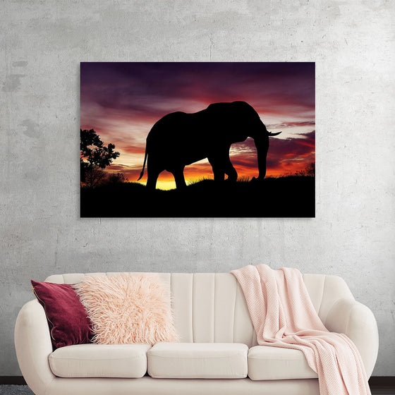 "African Elephant at Sunset"