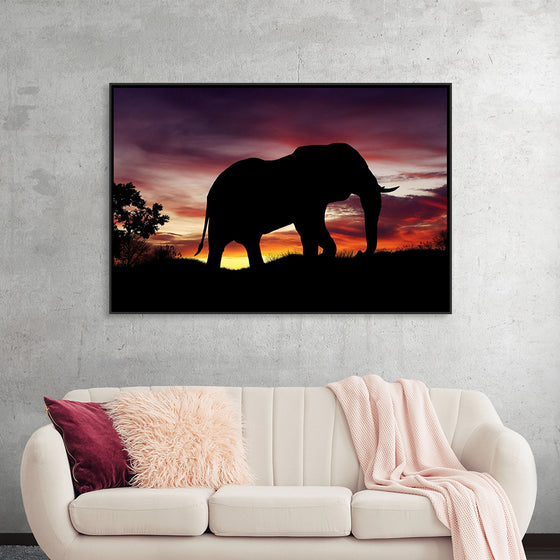 "African Elephant at Sunset"