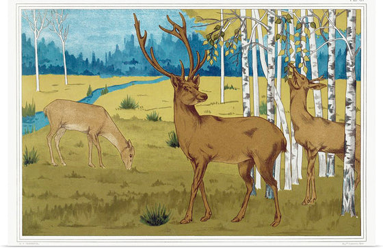 "Cerfs from L'animal dans la décoration (1897)", Maurice Pillard Verneuil