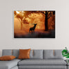 "Elk with Horns in Forest"