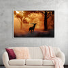 "Elk with Horns in Forest"