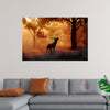 "Elk with Horns in Forest"