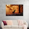 "Elk with Horns in Forest"