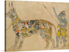 “Fictional cat detail from Pari holding a unique animal. 19th cent. Rajput style Bhopal museum” is a unique and engaging piece of art. It features a fictional cat holding a unique animal, with intricate details and colors. This print would make a great addition to any art collection or as a statement piece in a room.