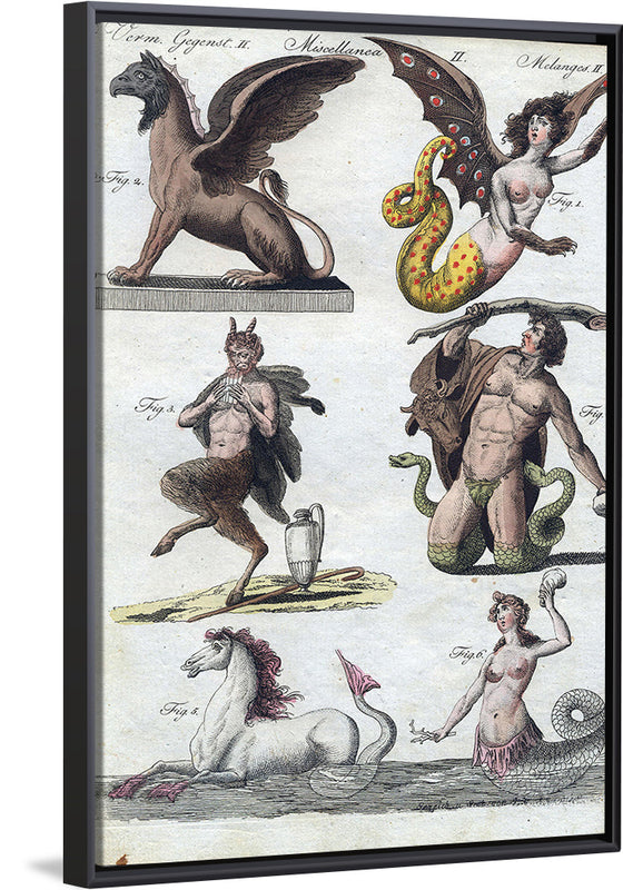 "Mythical creatures from Bilderbuch für Kinder (1790 and 1830)", Friedrich Justin Bertuch