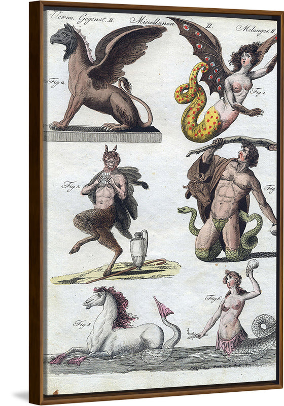 "Mythical creatures from Bilderbuch für Kinder (1790 and 1830)", Friedrich Justin Bertuch