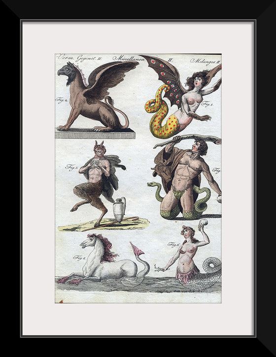 "Mythical creatures from Bilderbuch für Kinder (1790 and 1830)", Friedrich Justin Bertuch